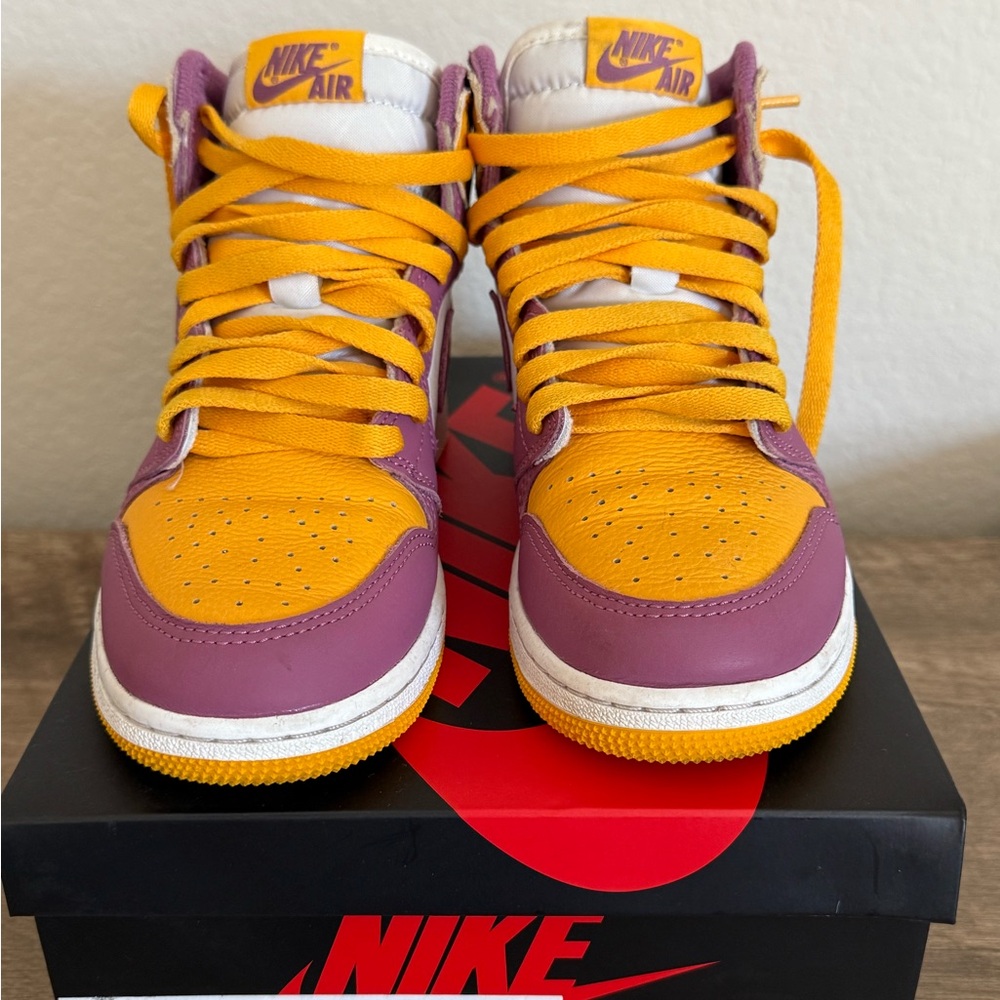 Nike Air Jordan Retro High OG Sneakers in Bold Yellow and Purple